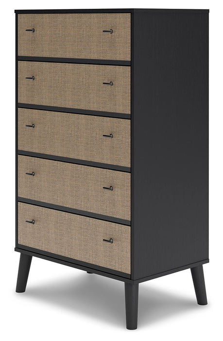 Charlang - Black / Gray - Five Drawer Chest Unique Piece Furniture