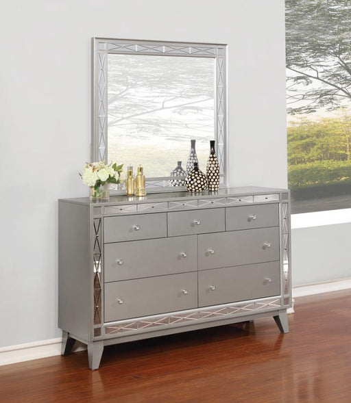 Leighton - Beveled Dresser Mirror - Metallic Mercury Unique Piece Furniture