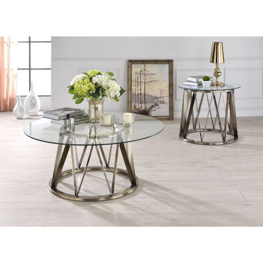 Perjan - Coffee Table - Antique Brass & Clear Glass Unique Piece Furniture