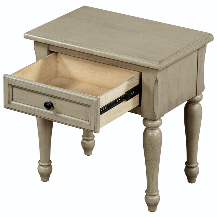 Solid Wood One-Drawer Nightstand For Nursery, Kid'S Room, Bedroom, Stone Gray