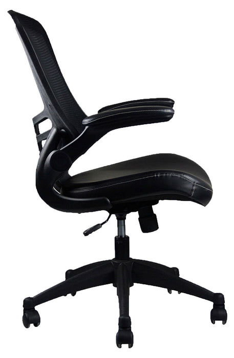 Techni Mobili Stylish Mid Back Mesh Office Chair With Adjustable Arms, Black