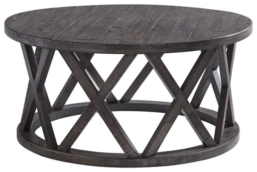 Sharzane - Grayish Brown - Round Cocktail Table Unique Piece Furniture