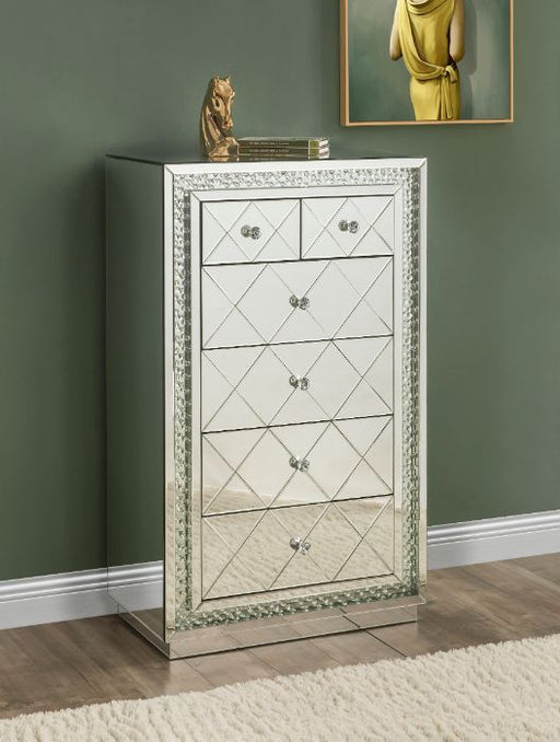 Nysa - Cabinet - Mirrored & Faux Crystals Inlay Unique Piece Furniture