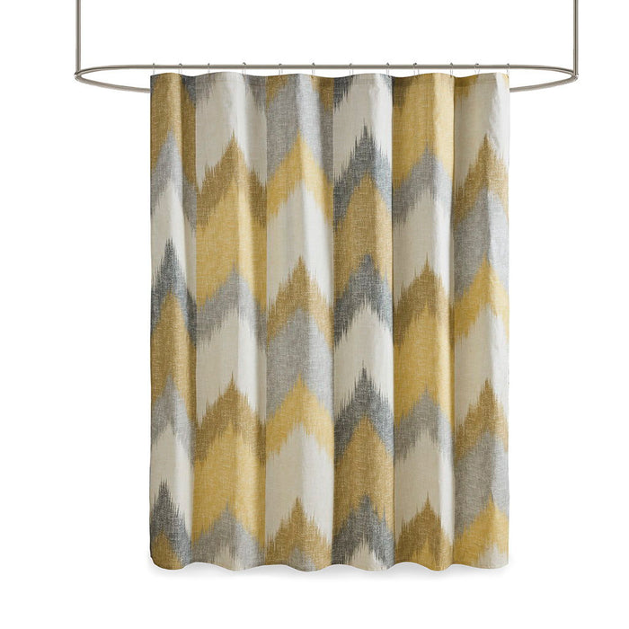 Cotton Printed Shower Curtain - Yellow