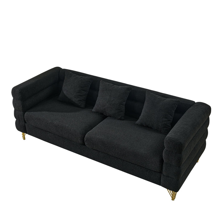 3 Seater / 3 Seater Combination Sofa Black Teddy