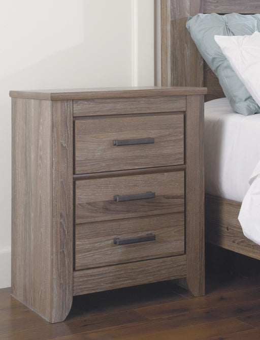 Zelen - Warm Gray - Two Drawer Night Stand Unique Piece Furniture