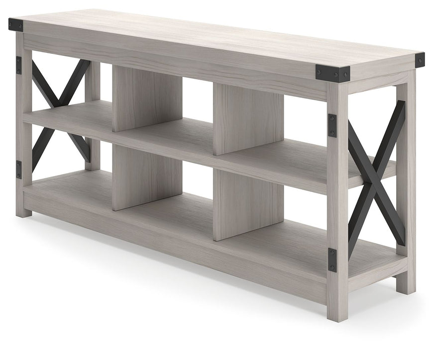 Bayflynn - White / Black - Large TV Stand Unique Piece Furniture
