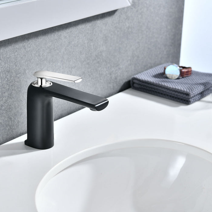Single Hole Bathroom Faucet In Matte Black - Matte Black