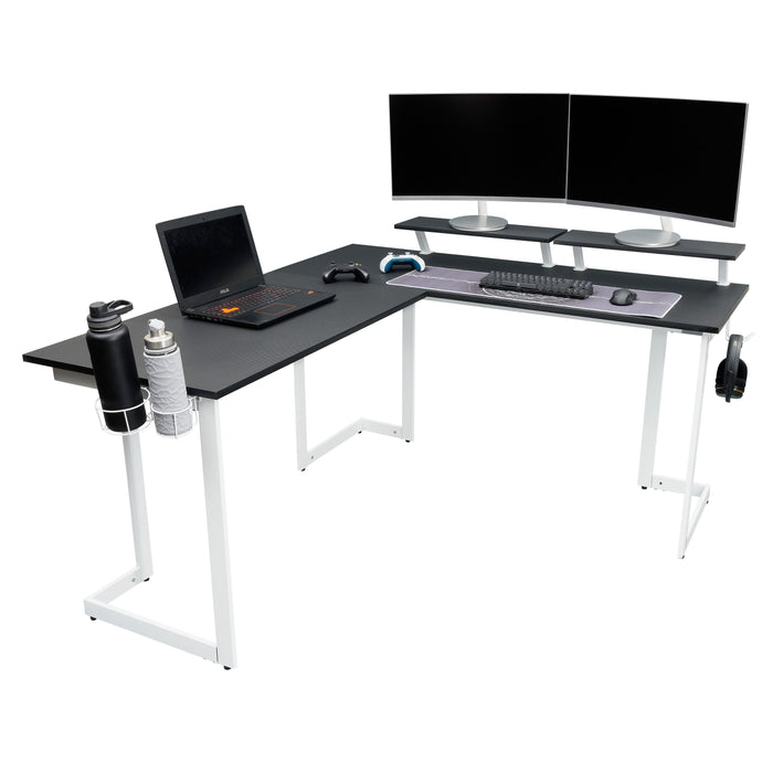 Techni Sport Warrior Shaped Gaming Desk, White