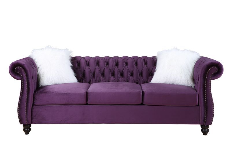 Thotton Sofa Purple Velvet Quick
