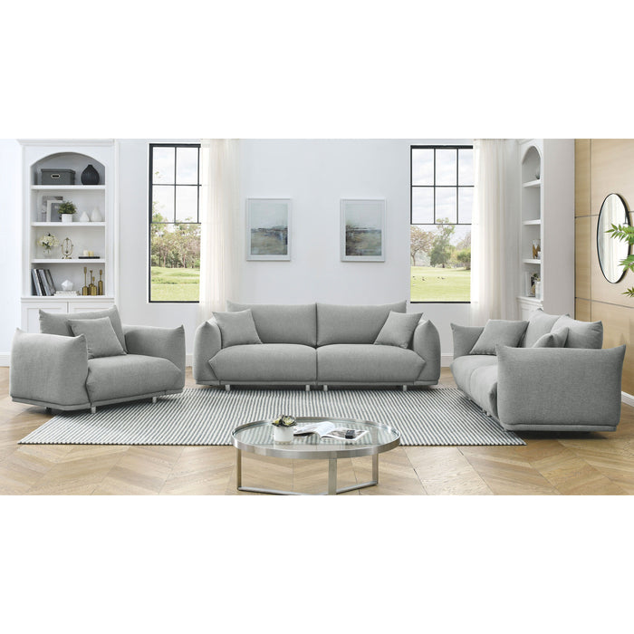 3 Seater + 2 Seater + 1 Seater Combination Sofa Modern Couch For Living Room Sofa, Solid Wood Frame And Stable Metal Legs, 5 Pillows, Sofa Furniture For Apartment
