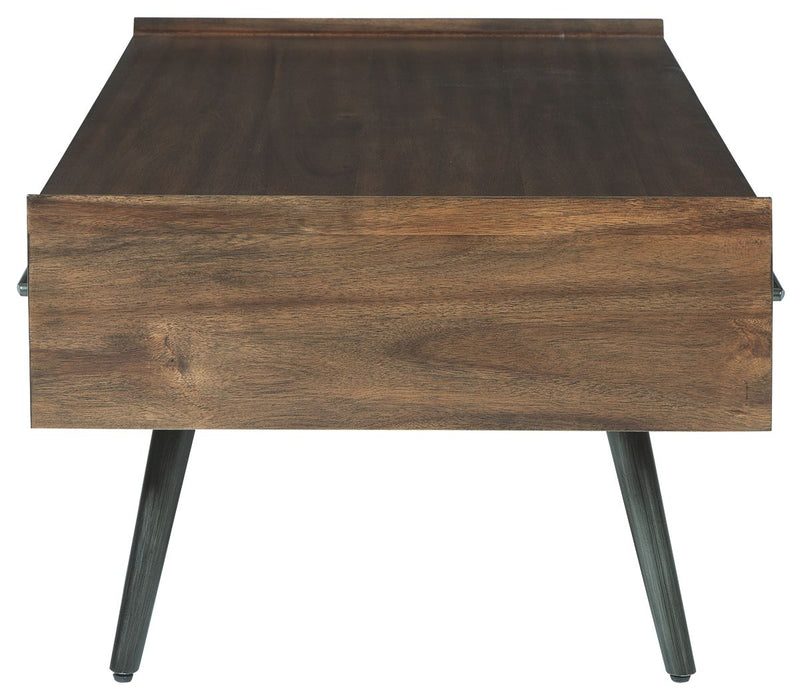 Calmoni - Brown - Rectangular Cocktail Table Unique Piece Furniture