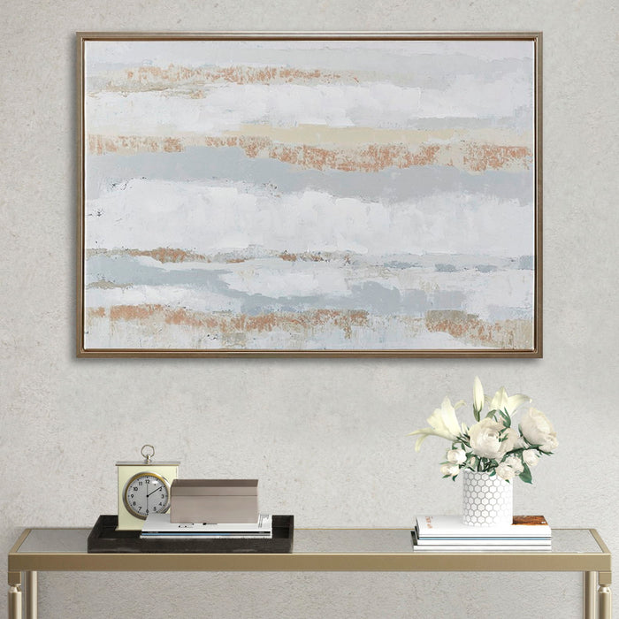 Gold Foil And Hand Embellished Abstract Framed Canvas Wall Art