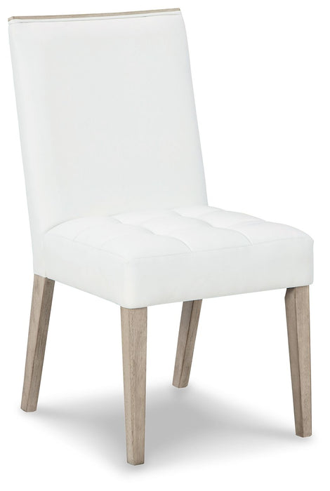 Wendora - Bisque / White - Dining Uph Side Chair (Set of 2) Unique Piece Furniture