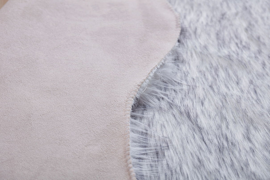 Luxury Decorative Hand Tufted Faux Fur Sheepskin Area Rug Dark Gray