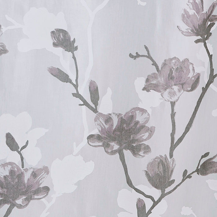 Floral Printed Burnout Shower Curtain - Purple