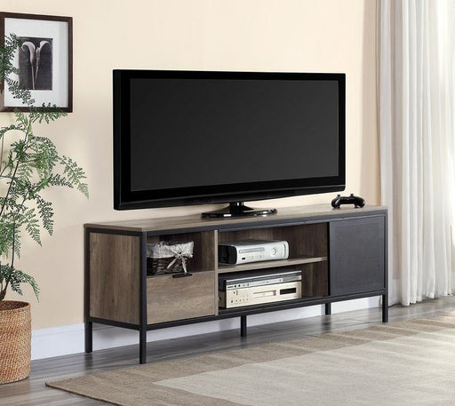 Nantan - TV Stand - Rustic Oak & Black Finish - 21" Unique Piece Furniture