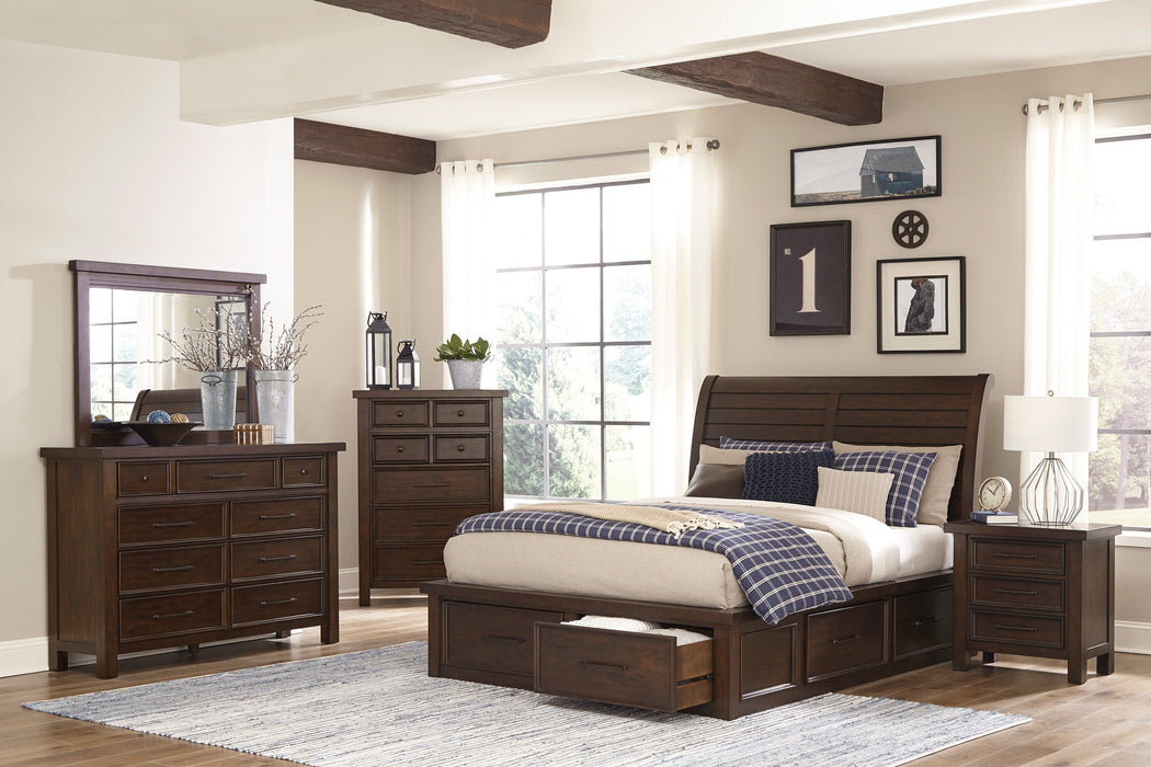 Classic Bedroom Brown Finish 1 Piece Chest Of Drawers Mango Veneer Wood Transitional Furniture