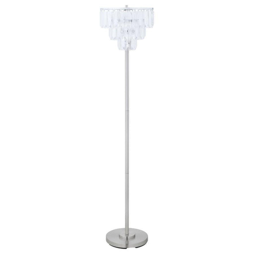 Anya - Metal Base Floor Lamp - Chrome And Crystal Unique Piece Furniture
