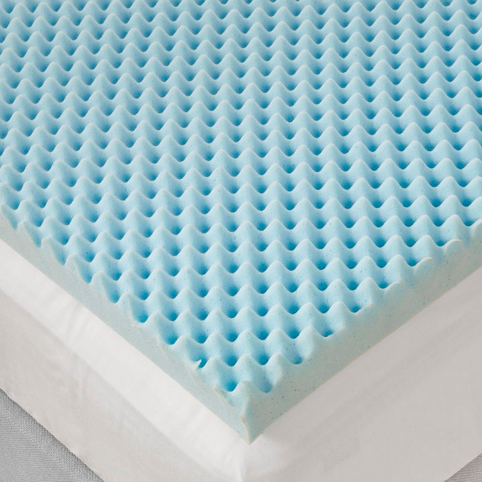 Reversible Hypoallergenic Cooling Mattress Topper - Blue