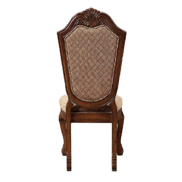 Acme Chateau De Ville Side Chair (Set of 2) In Fabric & Cherry