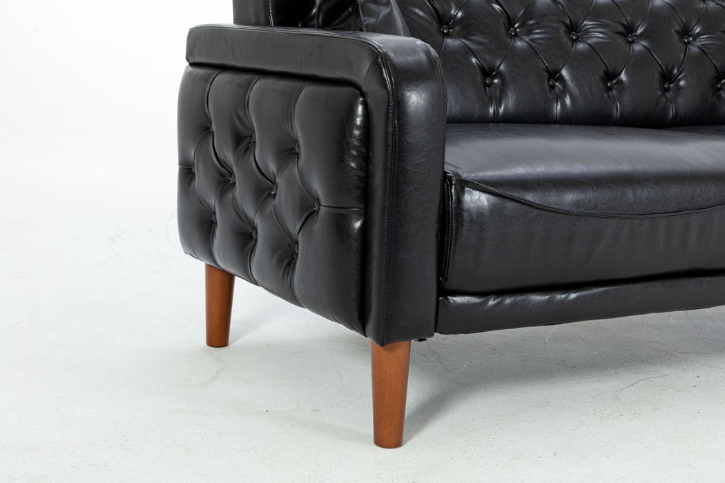 Black PU Leather Sofa