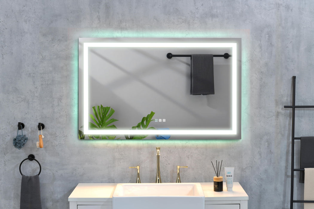 48 X 24 Inch Led Mirror Bathroom Vanity Mirrors With Lights, Wall Mounted Anti-Fog Memory Large Dimmable Front Light Makeup Mirror