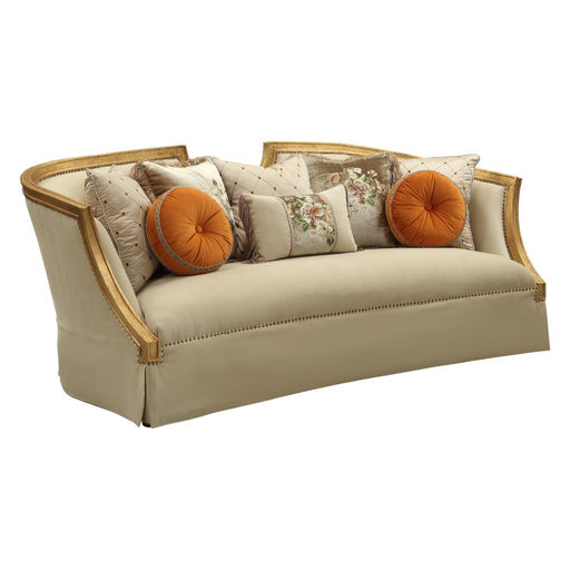 Daesha - Sofa - Tan Flannel & Antique Gold Unique Piece Furniture