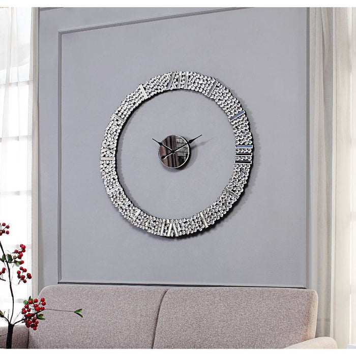 Kachina - Wall Clock - Mirrored & Faux Gems - 39"