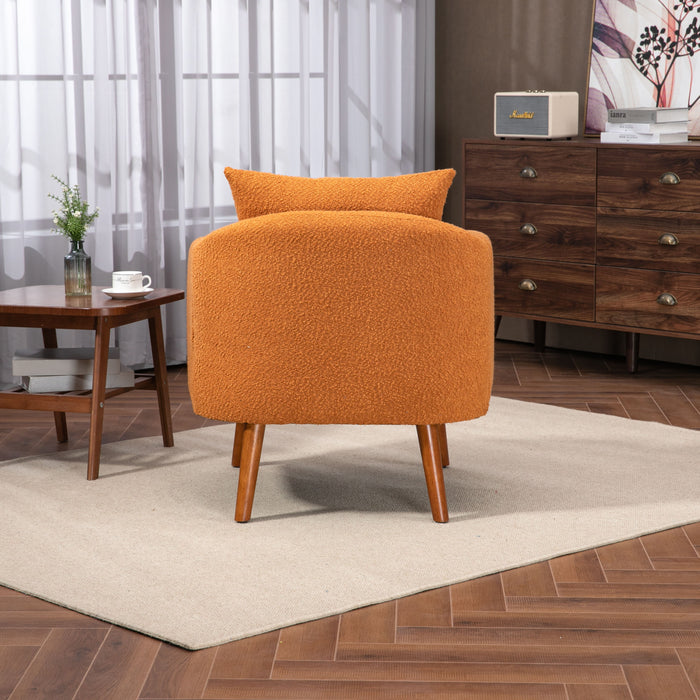 Coolmore Wood Frame Armchair, Modern Accent Chair Lounge Chair For Living Room - Orange