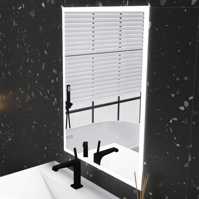 32 X 24" Rectangular Frameless Wall - Mount Anti-Fog LED Light Bathroom Vanity Mirror