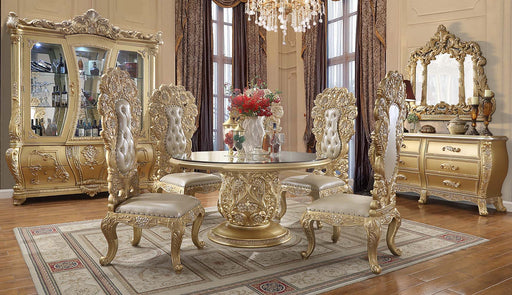 Cabriole - Dining Table - Gold Finish - 30" Unique Piece Furniture