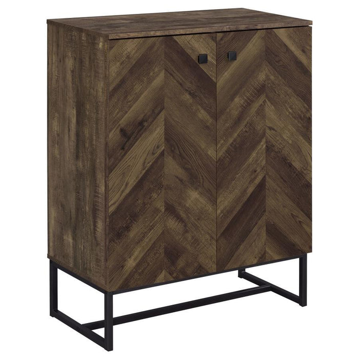 Carolyn - 2-Door Accent Cabinet - Rustic Oak And Gunmetal Unique Piece Furniture