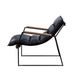Luberzo - Accent Chair - Distress Espresso Top Grain Leather & Matt Iron Finish Unique Piece Furniture