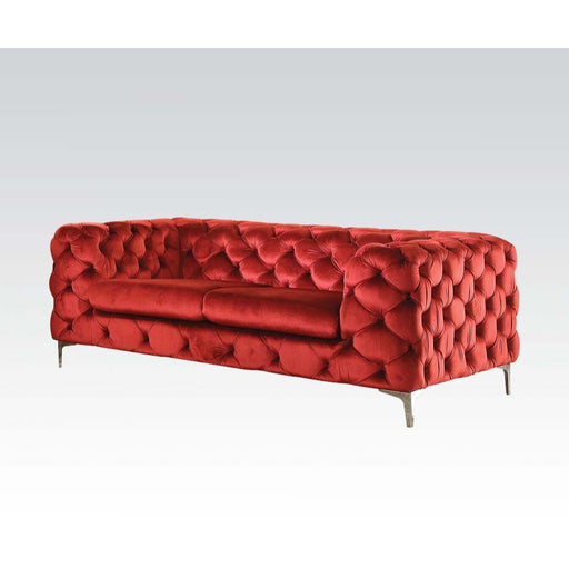 Adam - Loveseat - Red Velvet Unique Piece Furniture