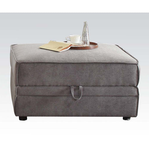 Bois - Ottoman - Gray Velvet Unique Piece Furniture