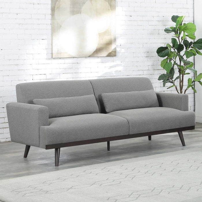 Blake - Upholstered Sofa With Track Arms - Sharkskin And Dark Brown Unique Piece Furniture