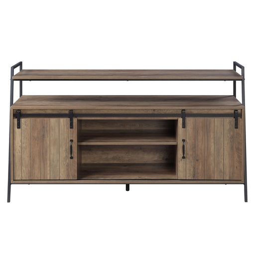 Rashawn TV Stand - Rustic Oak & Black Finish Unique Piece Furniture