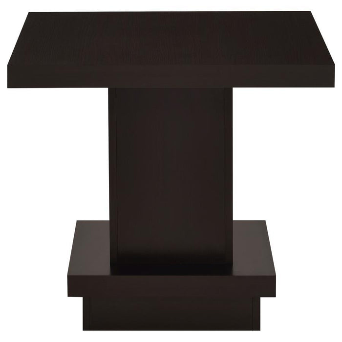 Reston - Pedestal Square End Table - Cappuccino Unique Piece Furniture