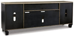 Foyland - Black / Brown - Xl TV Stand W/Fireplace Option Unique Piece Furniture