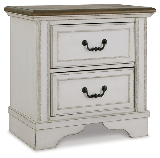 Brollyn - White / Brown / Beige - Two Drawer Night Stand Unique Piece Furniture