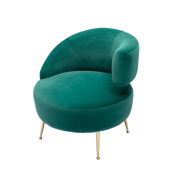 Coolmore Accent Chair, Leisure Single Chair With Golden Feet - Emerald Green