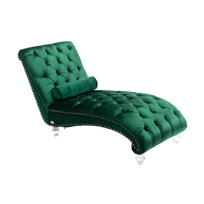Coomore Leisure Concubine Sofa With Acrylic Feet - Emerald