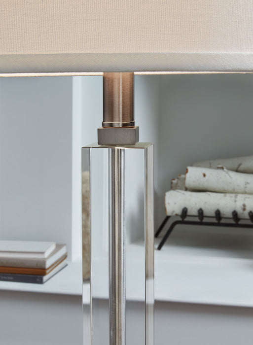Deccalen - Clear / Silver Finish - Crystal Table Lamp Unique Piece Furniture