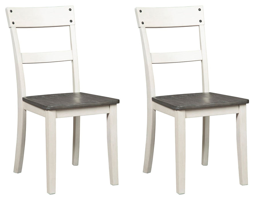 Nelling - White / Brown / Beige - Dining Room Side Chair (Set of 2) Unique Piece Furniture