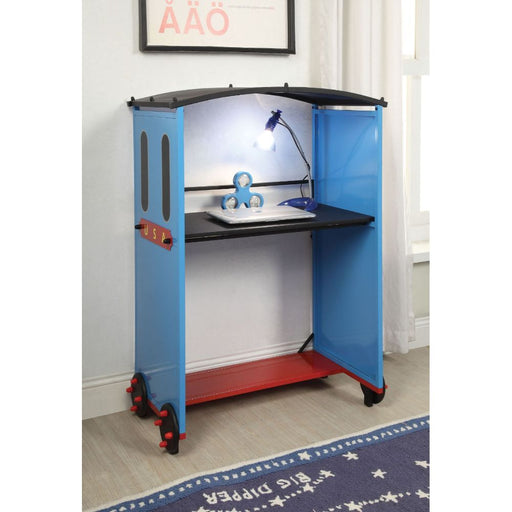 Tobi - Desk - Blue/Red & Black Train Unique Piece Furniture