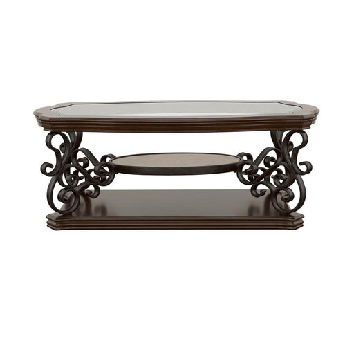Laney - Coffee Table - Deep Merlot And Clear Unique Piece Furniture