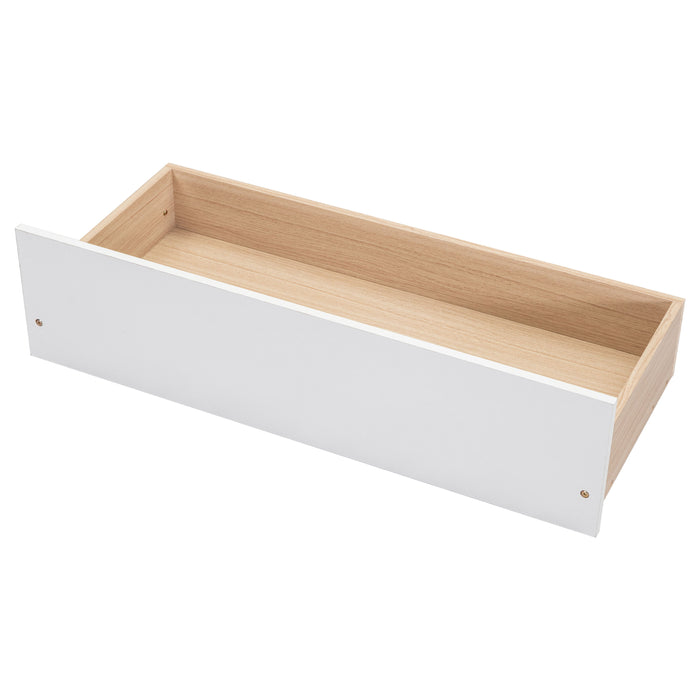 Full Size Bed With 2 Drawers And Storage Shelves, White