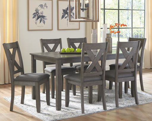 Caitbrook - Gray - Rect Drm Table Set (Set of 7) Unique Piece Furniture