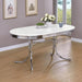 Retro - Oval Dining Table - Glossy White And Chrome Unique Piece Furniture